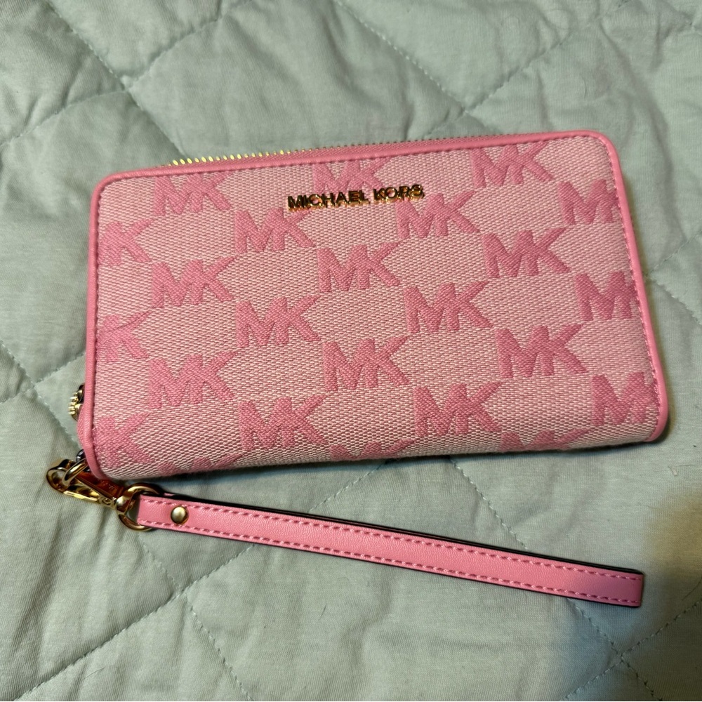 MK pink signature wallet